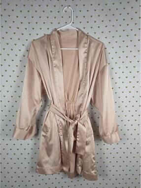 Victorias Secret Satin Silky Robe Small Medium Kimono Wrap Pajama